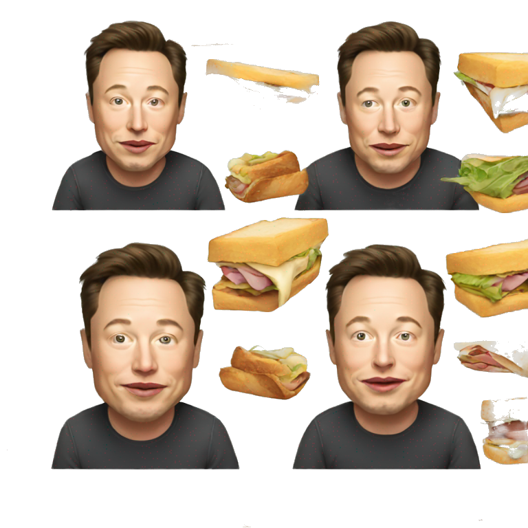 Elon musk eat sandwich  emoji