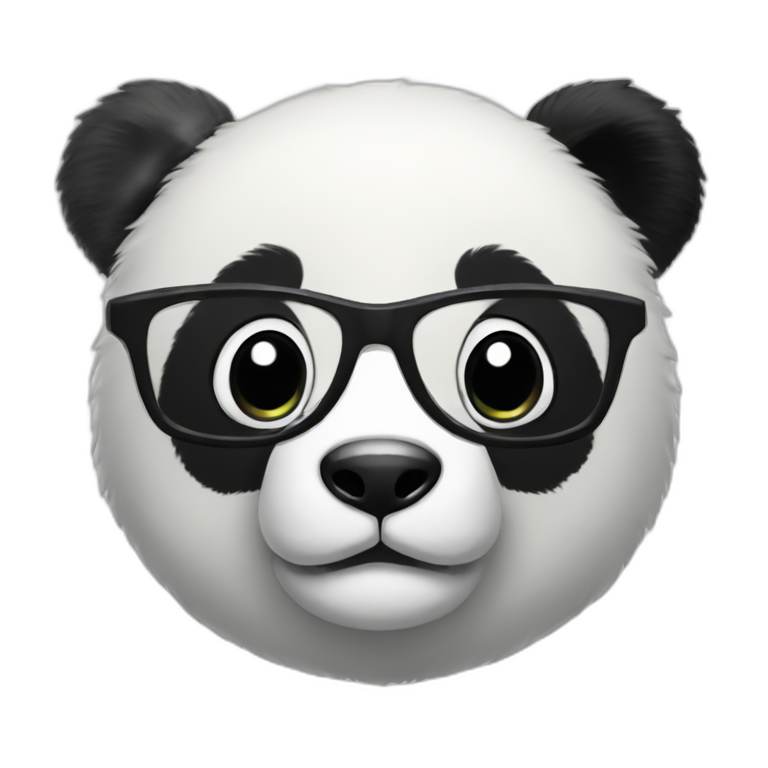 a nerdy panda emoji