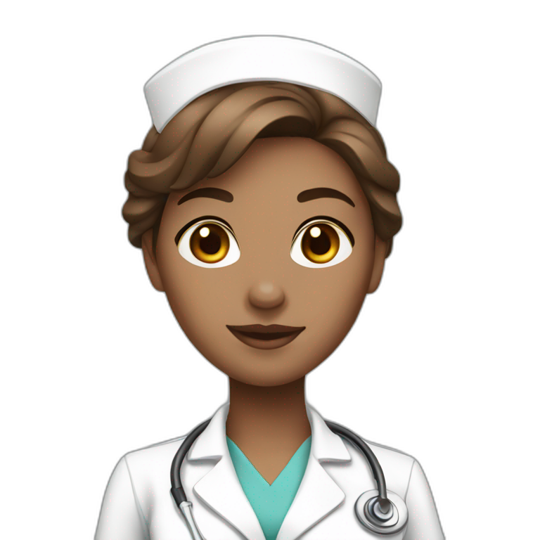 sexy nurse white skin brown hair emoji