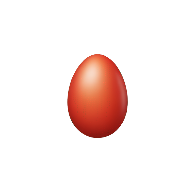 Red egg without any face emoji