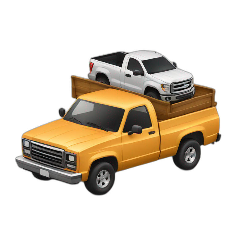 oversized pickup truck behind a small car emoji