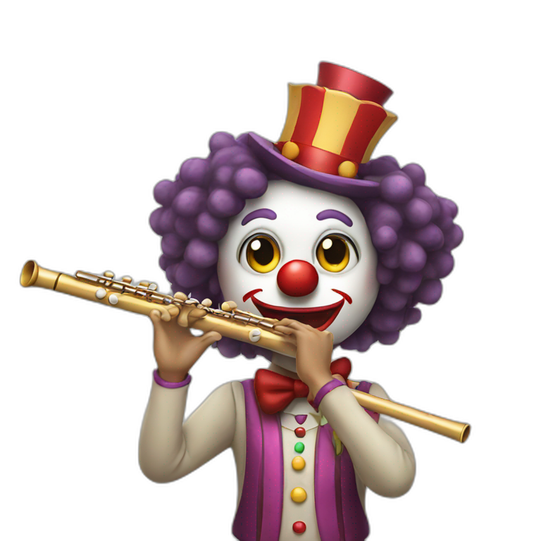 clown playing flute emoji
