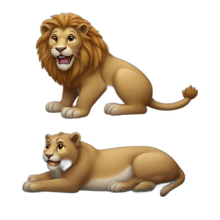 Lion sur une loutre emoji
