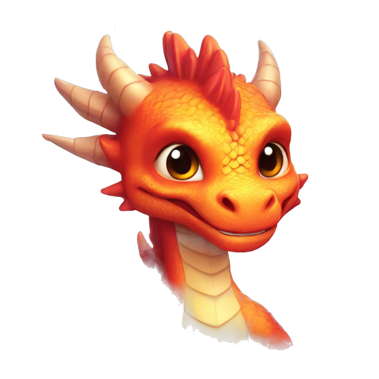 dragon cute little in love emoji