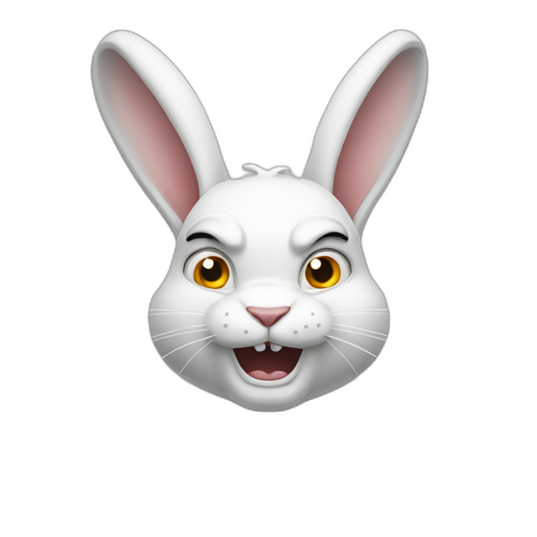 Angry white rabbit emoji