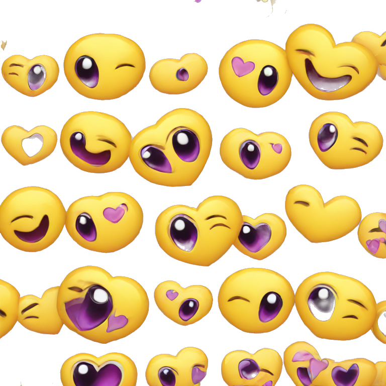 smiley eye hearts emoji