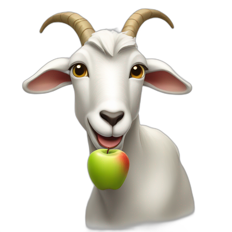 Goat eating apple emoji