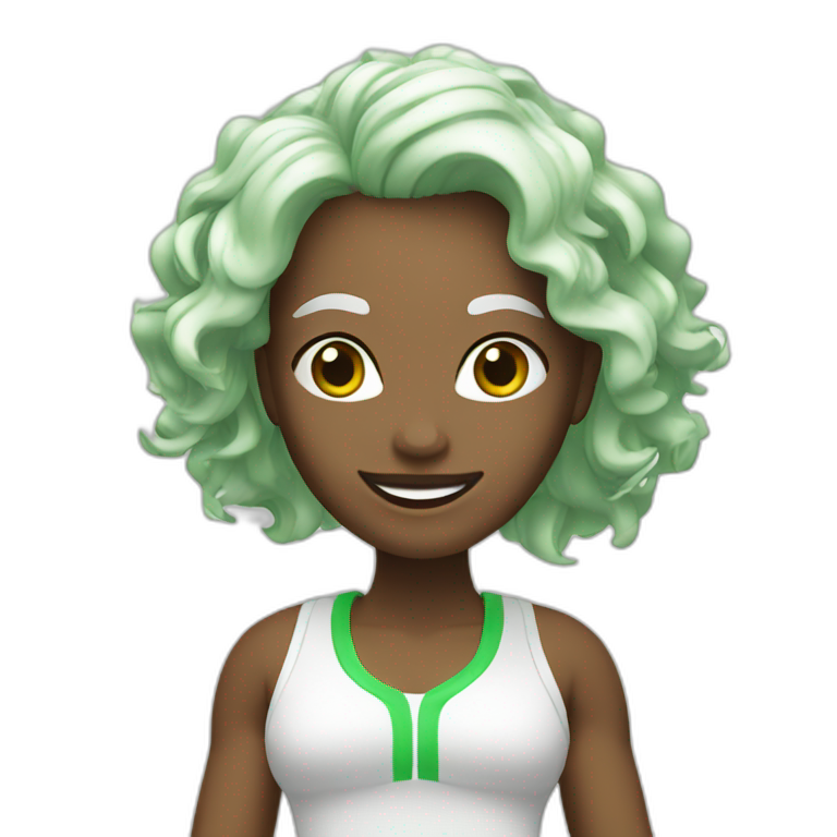 Zumba white and green emoji