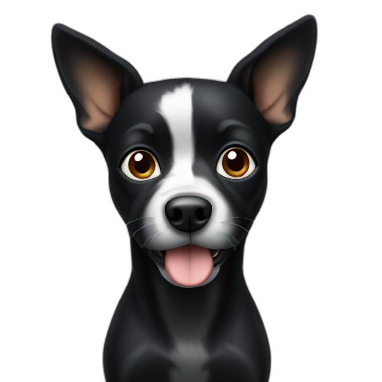 Black small dog with White spot emoji