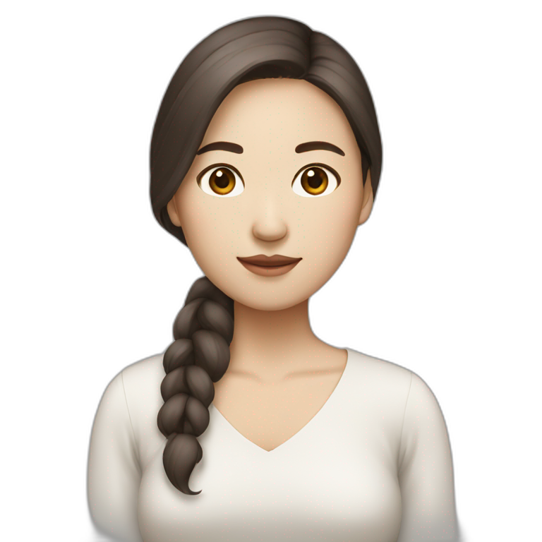 Asiat woman white skin brown hair emoji