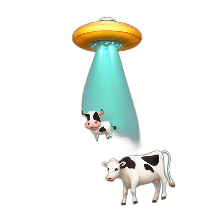 UFO abducting a cow  emoji
