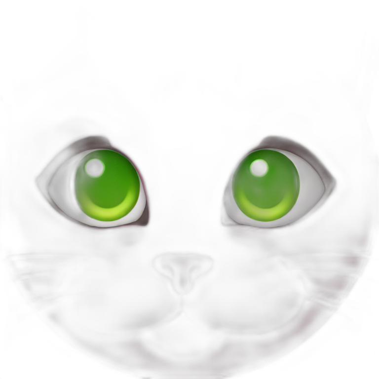 pink cat with green eyes emoji