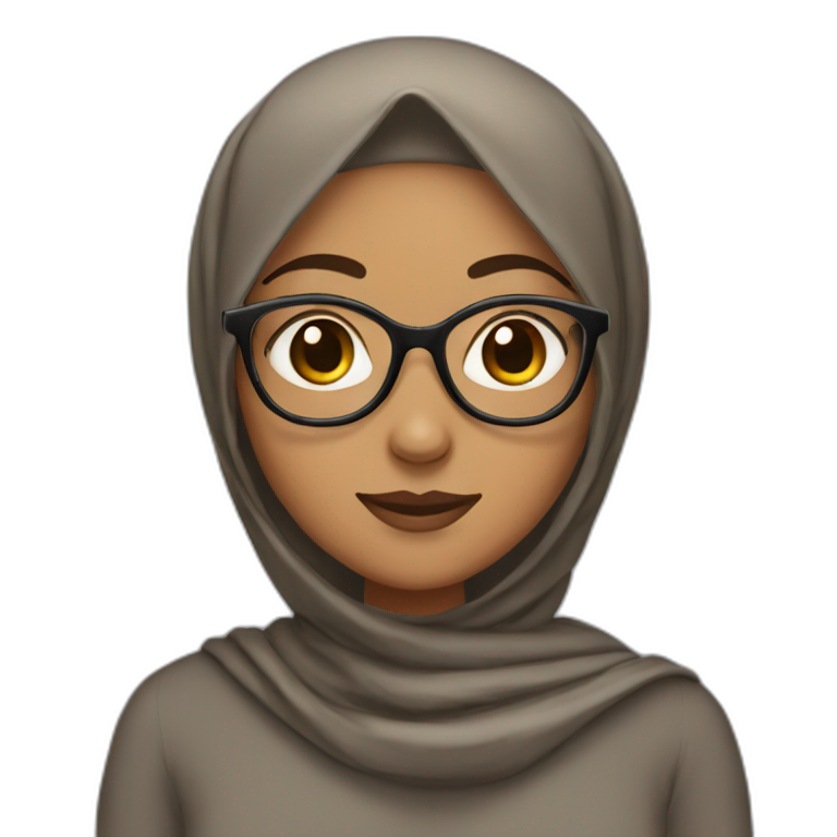 Girl wear hijab with brown skin and glasses  emoji