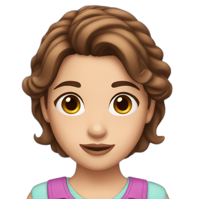violetta girl brown hair emoji