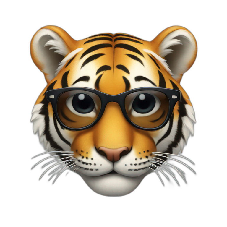 smirking tiger wearing sunglasses emoji