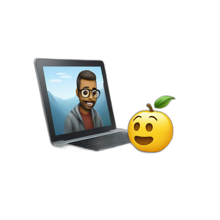 programmer codes on macbook emoji