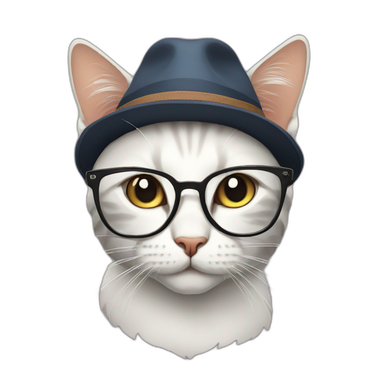 Hipster cat emoji