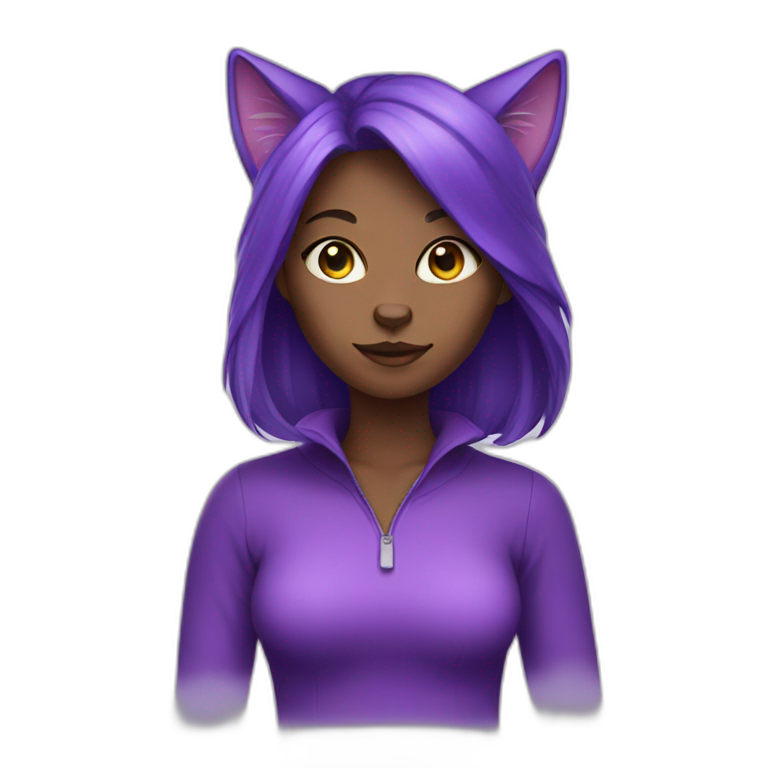 Purple cat girl emoji