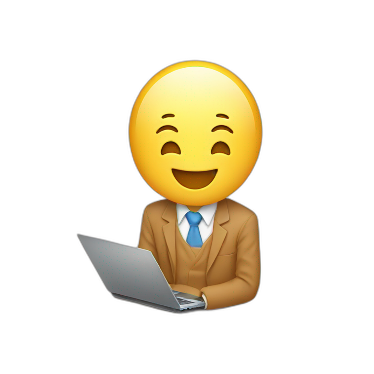a happy laptop emoji