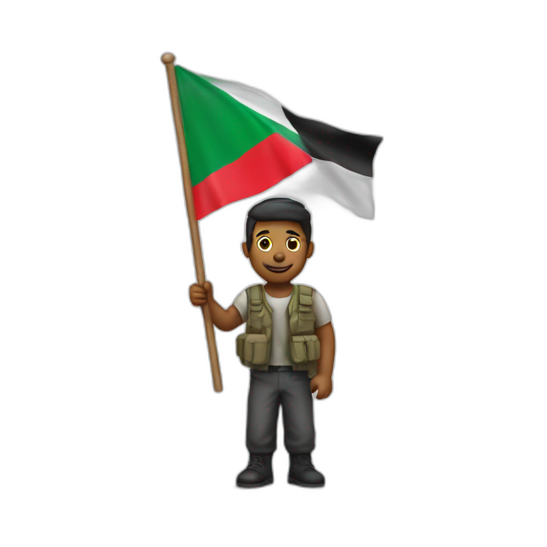 men holding palestine flag emoji