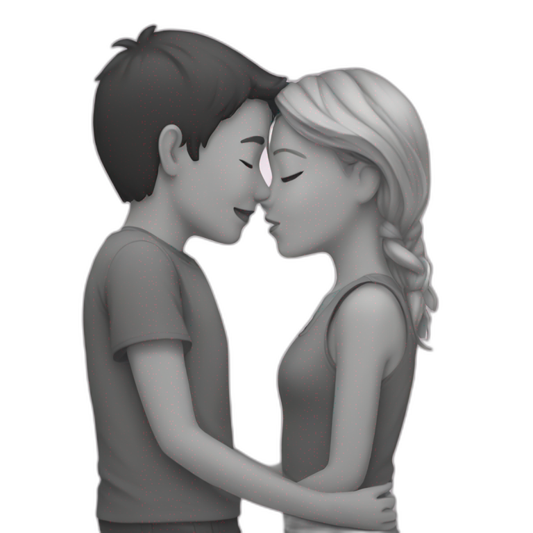 Boy and girl kissing emoji