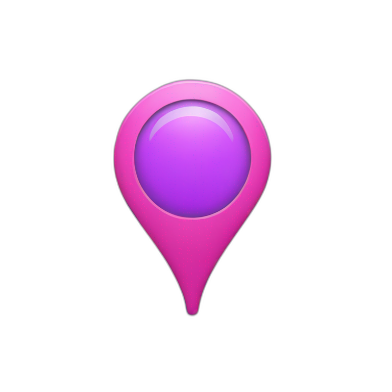 location pin  is pink and purple emoji