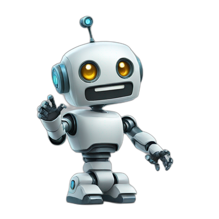robot saying HI emoji