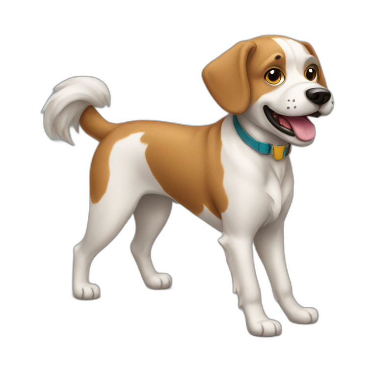 Dog-walking-himself emoji