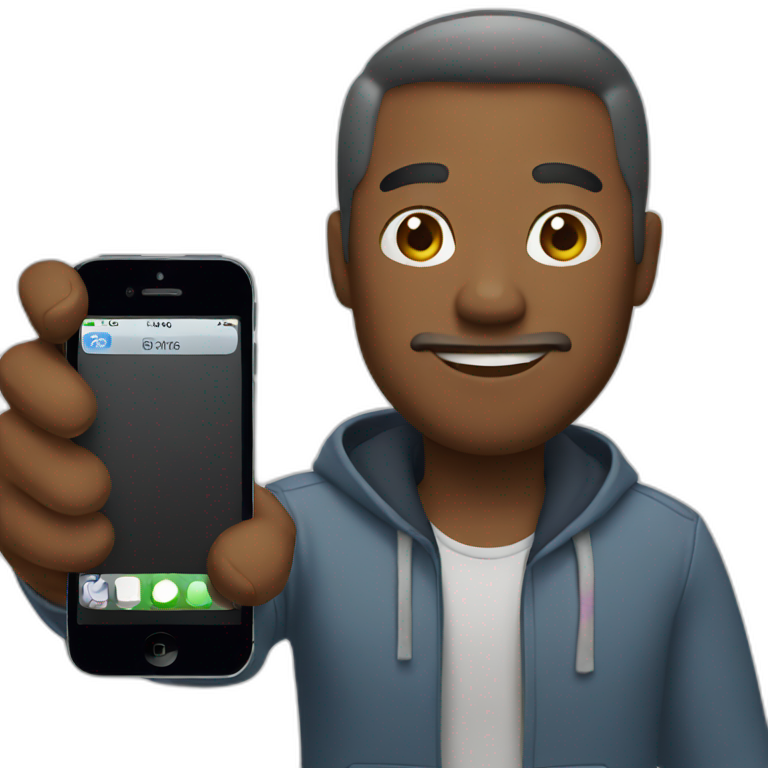 A man with iphone emoji