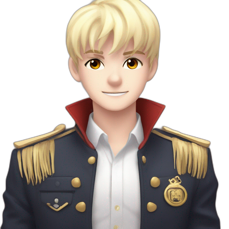 confident blonde boy in jacket emoji