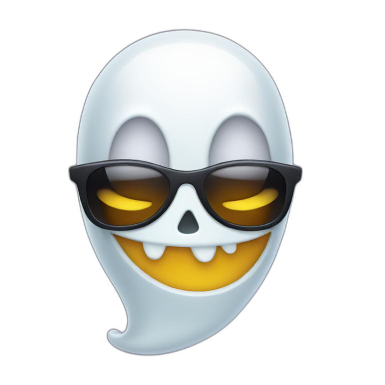 Smiling spooky Ghost wearing sunglasses emoji
