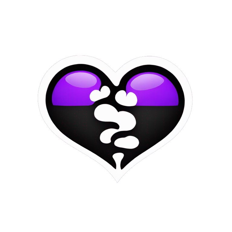 Half black and half purple split heart emoji