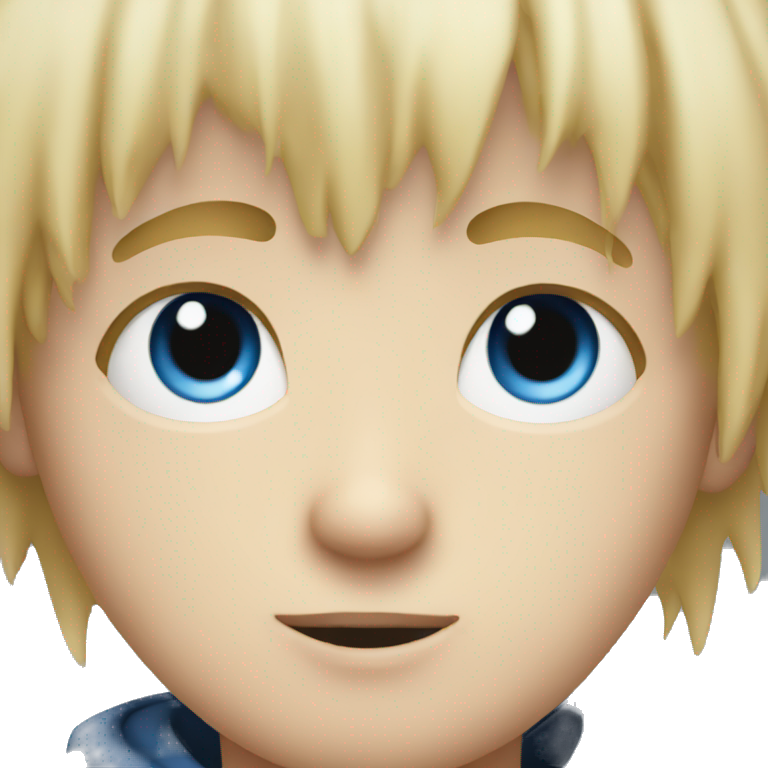 messy fringe boy with blue eyes and blonde hair emoji