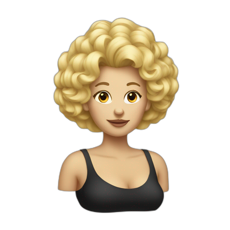 Blond big lady big hair emoji
