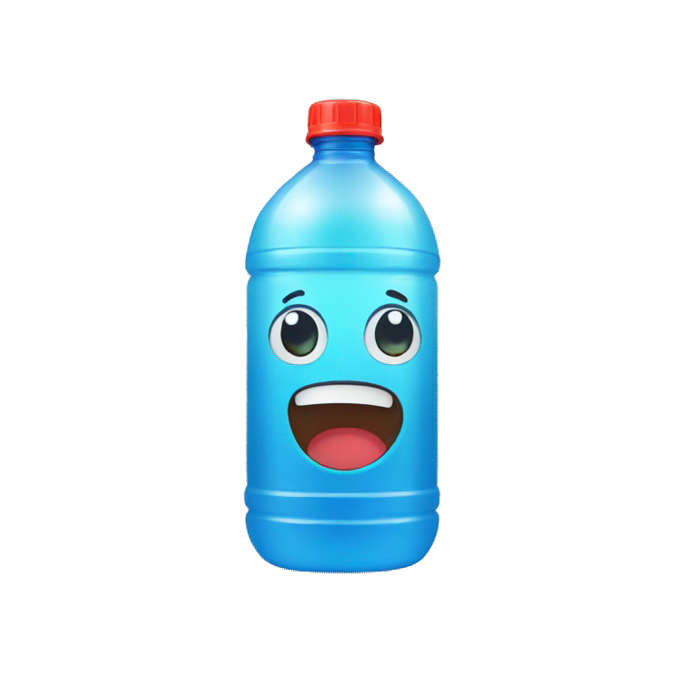 water bottle plastic with shocked face on it emoji