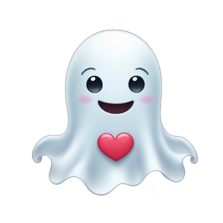 A little cute ghost in love emoji