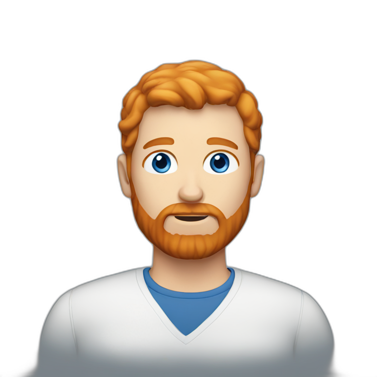 man with ginger hair beard and blue eyes emoji