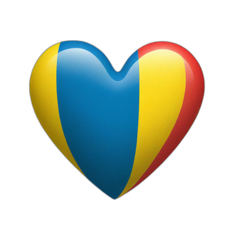 red heart with flag of Ukraine emoji