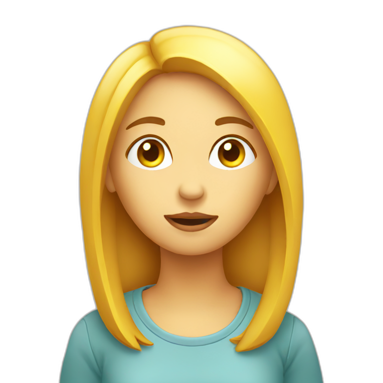 Girl-thinking-Bulb-light emoji