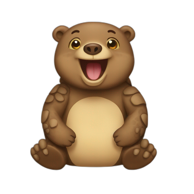 Turtle brown bear happy  emoji