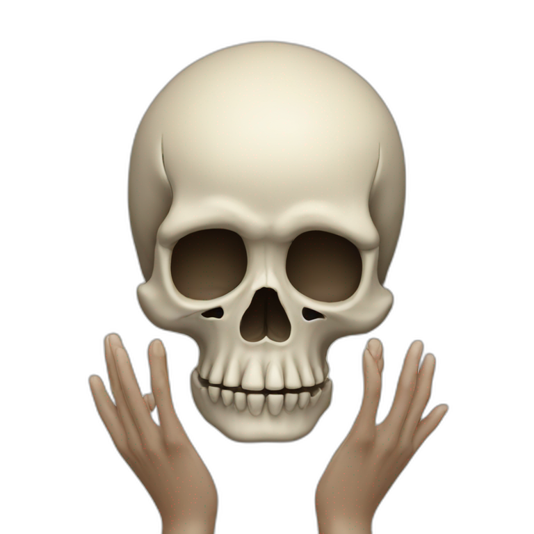 skull hands together emoji