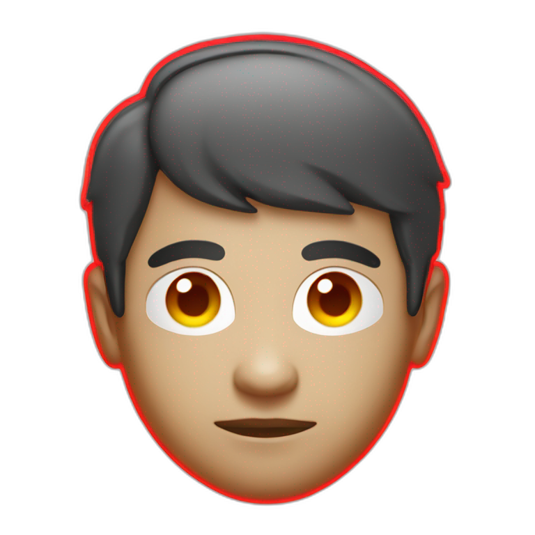 the face of a web developer in red neon style emoji