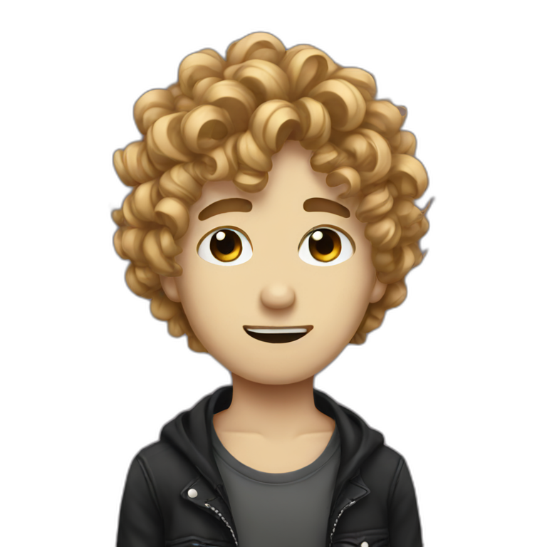 emo boy with curly hair emoji