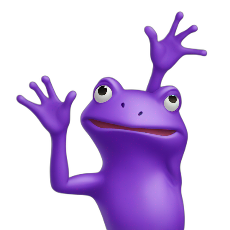 waving purple frog emoji