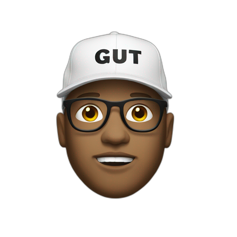 streetwear, with 'GUT' written on the cap emoji