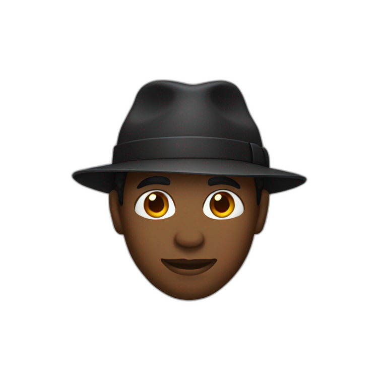 black men with hat emoji