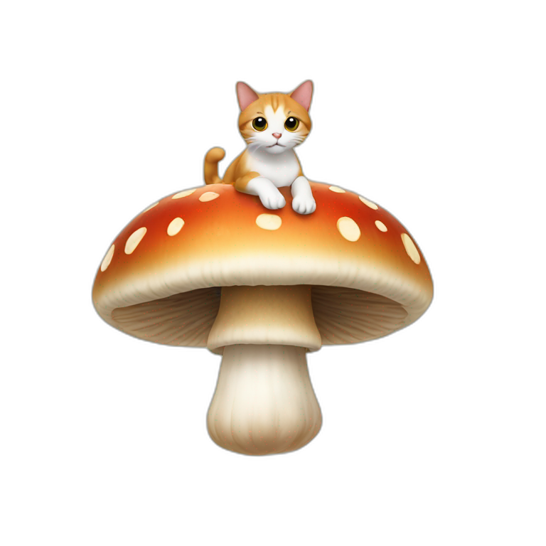 cat flying in a mushroom emoji