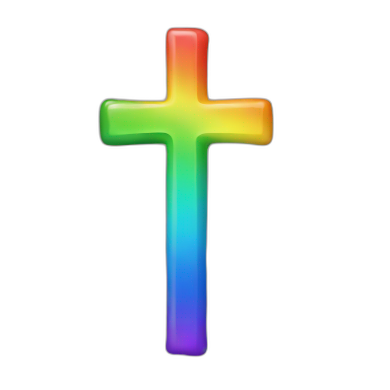 Cross and rainbow emoji
