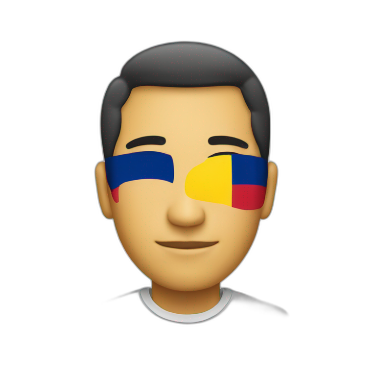 A man in a party with a Colombian flag emoji
