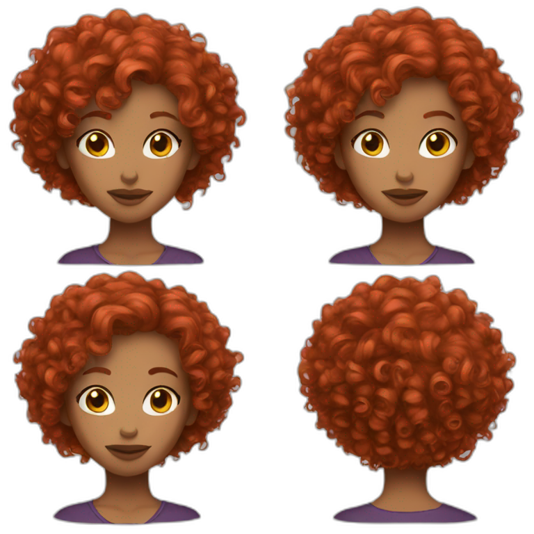women curly short red hair emoji